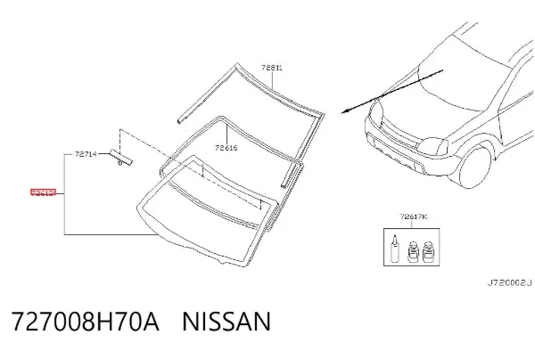 Parabrisas 727008H70A Nissan/Infiniti