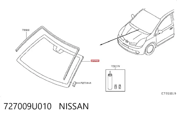Parabrisas 727009U010 Nissan/Infiniti