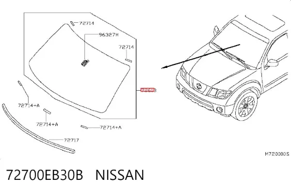 Parabrisas 72700EB30B Nissan/Infiniti