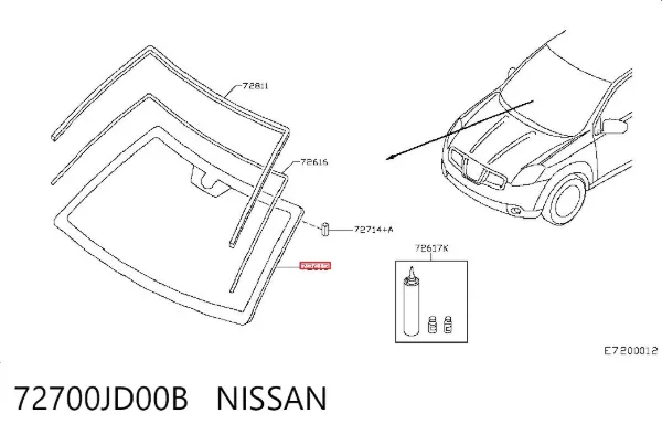 Parabrisas 72700JD00B Nissan/Infiniti