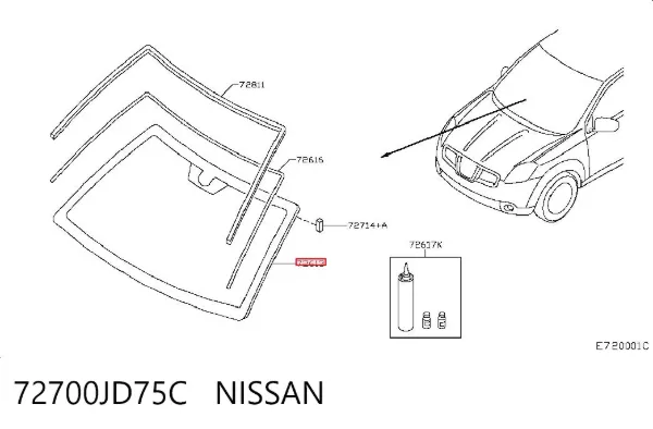 Parabrisas 72700JD75C Nissan/Infiniti