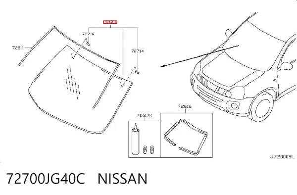 Parabrisas 72700JG40C Nissan/Infiniti