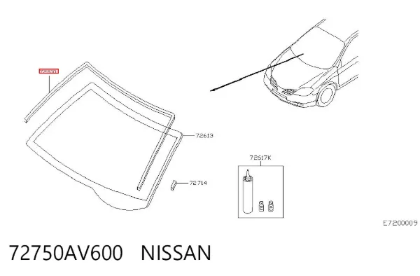 Moldura de parabrisas 72750AV600 Nissan/Infiniti
