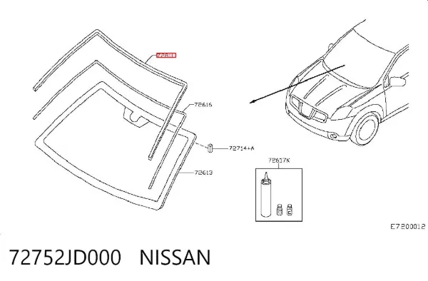 Moldura de parabrisas 72752JD000 Nissan/Infiniti