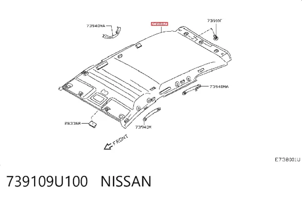Techo interior 739109U100 Nissan/Infiniti