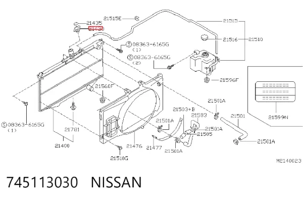 Tapa radiador 745113030 Nissan/Infiniti
