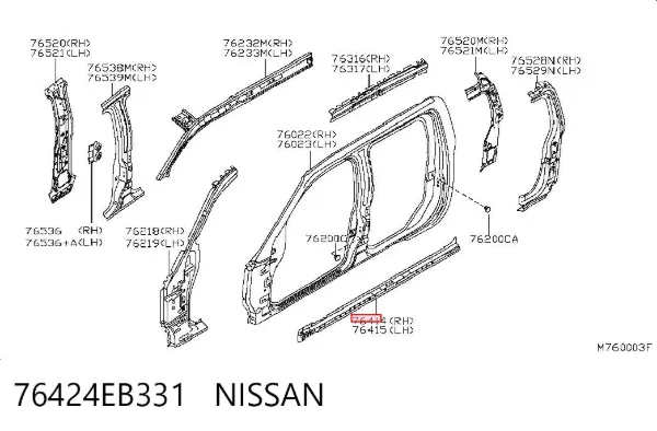 Umbral de puerta, derecha Nissan Navara NP300 III