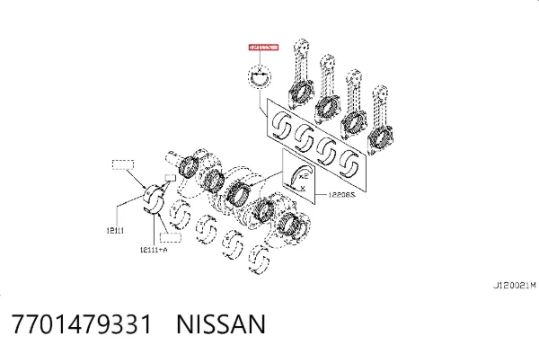 Cojinetes de biela 7701479331 Nissan/Infiniti