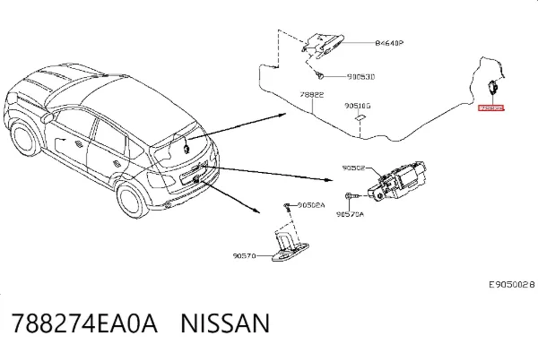 Cerradura de la tapa del depósito de combustible 788274EA0A Nissan/Infiniti