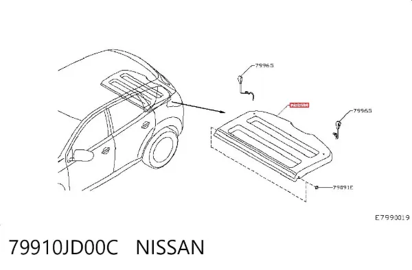 Bandeja trasera 79910JD00C Nissan/Infiniti