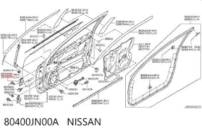 Bisagra de puerta delantera NISSAN 80400JN00A