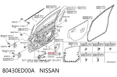 Limitador de apertura de puerta delantera NISSAN 80430ED00A