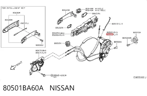 Cerradura 80501BA60A Nissan/Infiniti