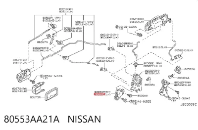 Motor de apertura/cierre de cerradura de puerta delantera izquierda NISSAN 80553AA21A