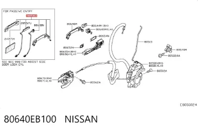 Manija exterior de puerta delantera NISSAN 80640EB100