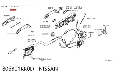 Manija exterior de puerta delantera NISSAN 806B01KK0D