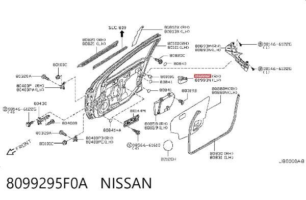  8099295F0A Nissan/Infiniti