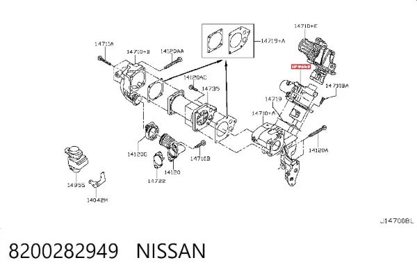 Válvula EGR 8200282949 Nissan/Infiniti