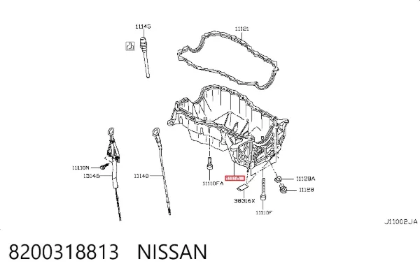 Cárter de aceite del motor 8200318813 Nissan/Infiniti