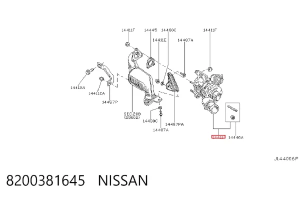 Turbocompresor 8200381645 Nissan/Infiniti