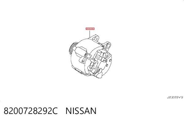Alternador 8200728292C Nissan/Infiniti