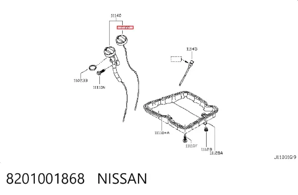 Varilla de aceite 8201001868 Nissan/Infiniti