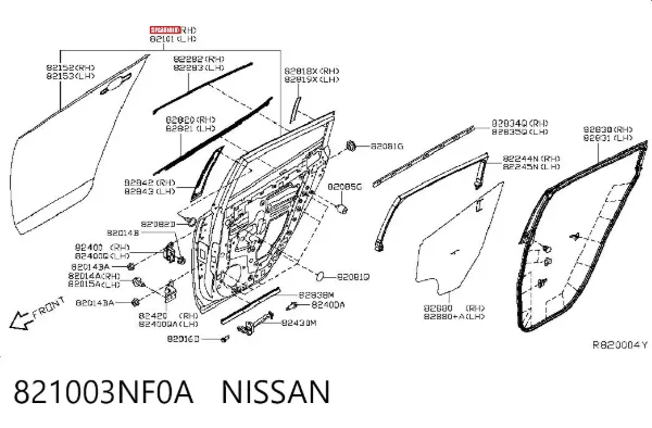 Puerta trasera derecha 821003NF0A Nissan/Infiniti
