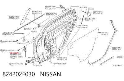 Bisagra de la puerta delantera derecha NISSAN 824202F030