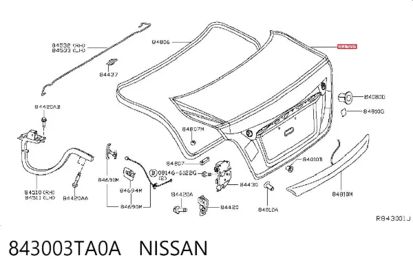 Tapa maletero Nissan Altima L33