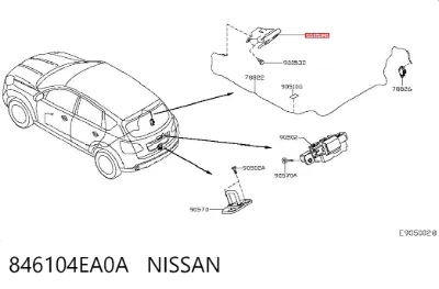 Manija de apertura de tapa de combustible NISSAN 846104EA0A