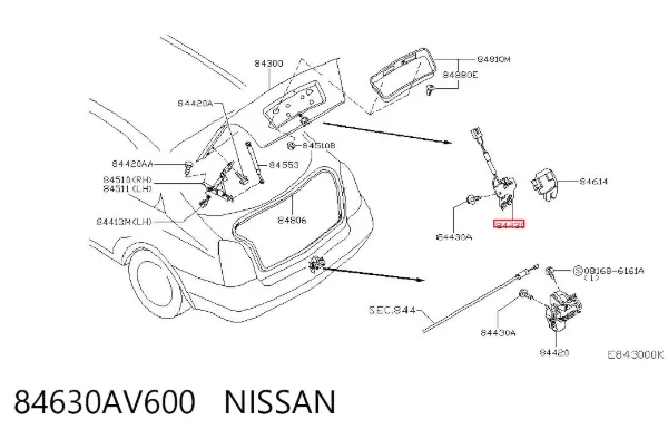 Cerradura de maletero Nissan Primera P12