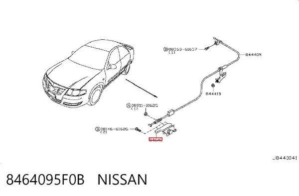 Manija de apertura de tapa de combustible 8464095F0B Nissan/Infiniti