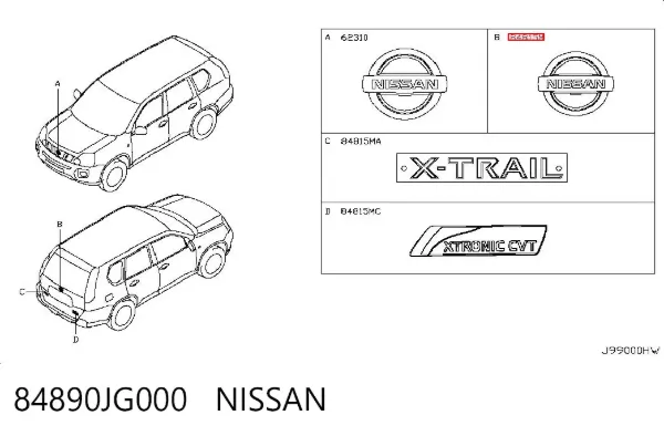 Emblema Nissan X-Trail T31