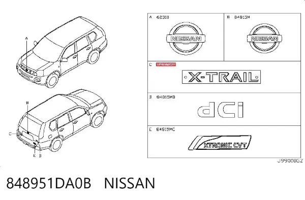 Emblema Nissan X-Trail T30