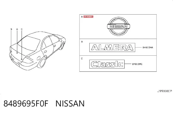 Emblema Nissan Almera CLASSIC