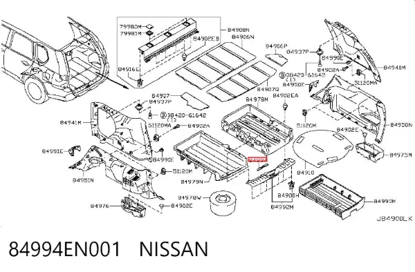Tapón del suelo de la carrocería Nissan X-Trail T31