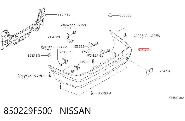 Parachoques trasero Nissan Primera P11
