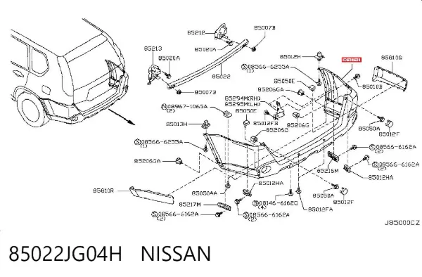 Parachoques trasero Nissan X-Trail T31