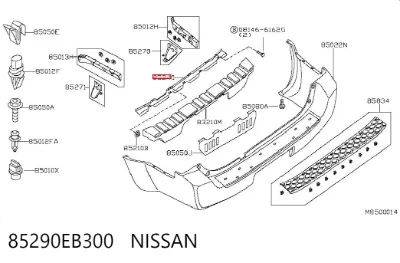 Soporte de parachoques trasero NISSAN 85290EB300
