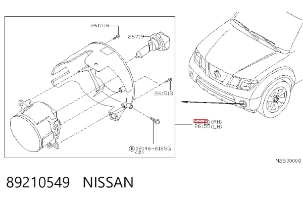 Faro antiniebla derecho 89210549 Nissan/Infiniti