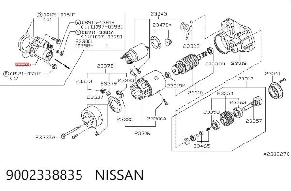 Motor de arranque 9002338835 Nissan/Infiniti
