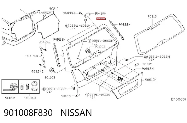 Puerta trasera Nissan Primera WP11