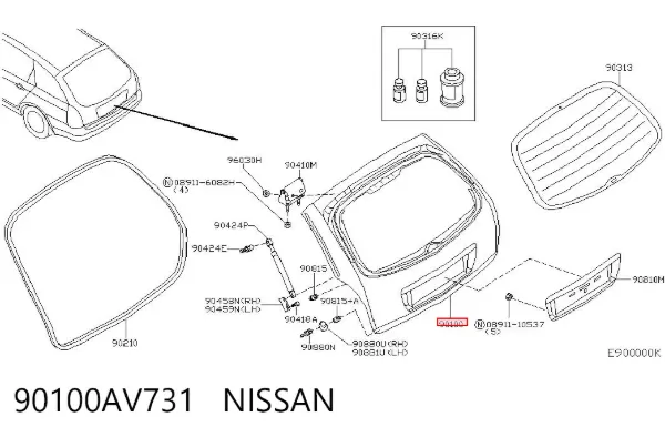 Puerta trasera Nissan Primera WP12