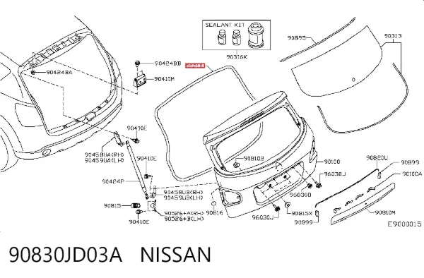 Junta Del Maletero 90830JD03A Nissan/Infiniti