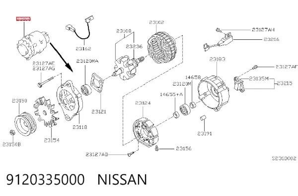 Alternador 9120335000 Nissan/Infiniti