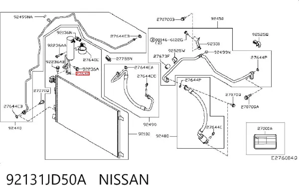 Filtro deshidratador 92131JD50A Nissan/Infiniti