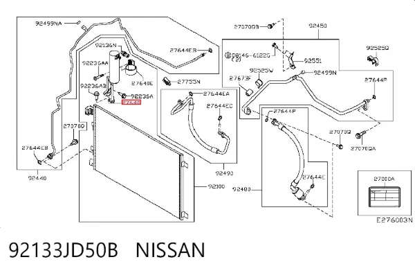 Filtro deshidratador 92133JD50B Nissan/Infiniti