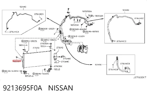 Sensor de presion de aire acondicionado 9213695F0A Nissan/Infiniti