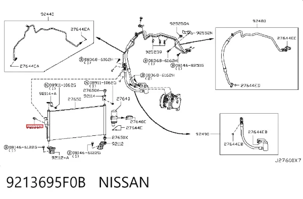 Sensor de presion de aire acondicionado 9213695F0B Nissan/Infiniti