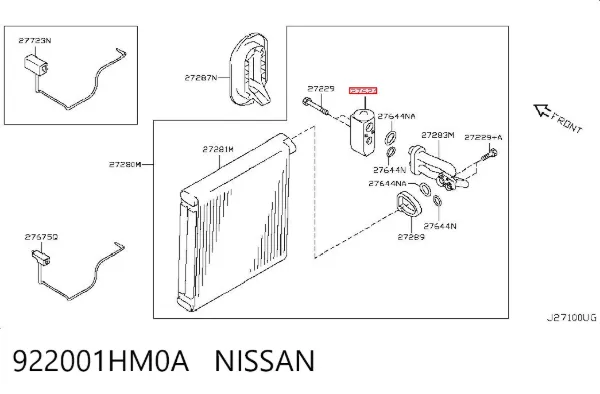 Válvula TRV del aire acondicionado 922001HM0A Nissan/Infiniti